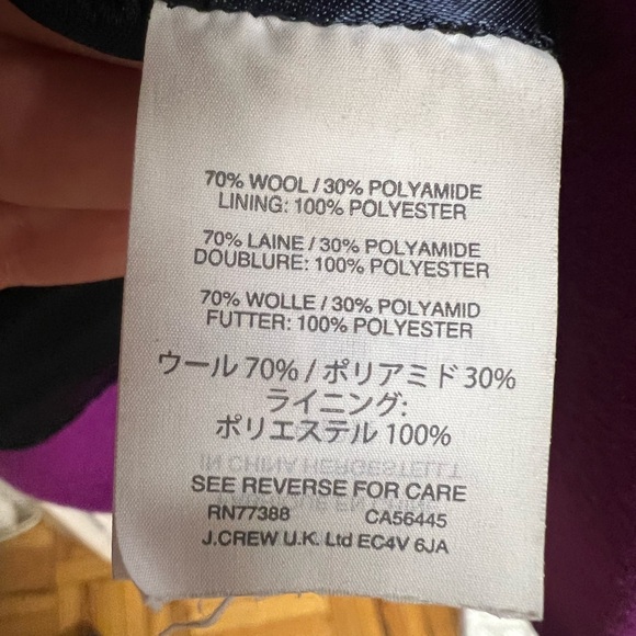 J.Crew Cocoon Coat in Italian Stadium Cloth – Bright Plum Purple – Size 6 - Picture 14 of 16